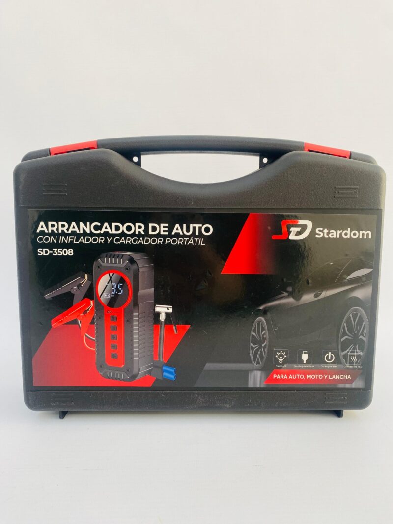 Imagen de WhatsApp 2025-08-28 a las 14.19.41_ccbd1322 SD3508 - ARRANCADOR DE AUTO CON INFLADOR Y CARGADOR PORTATIL STARDOM