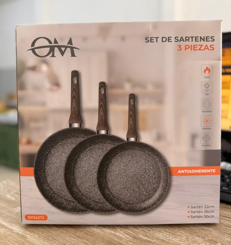 4272 - SET DE SARTENES OM 22-26-30cm NEGRO