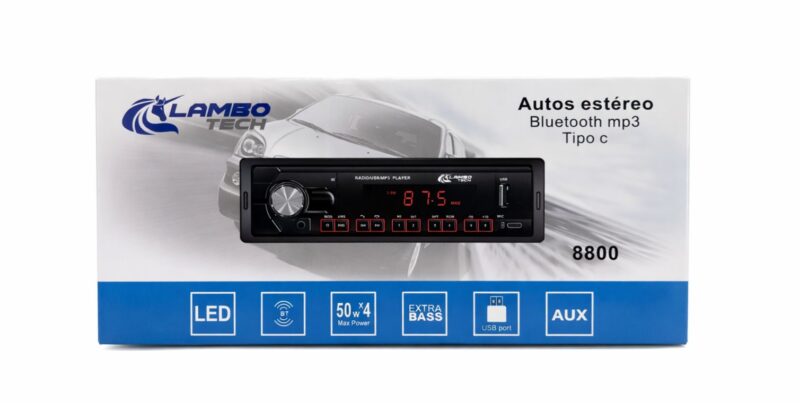 8800 - AUTO STEREO FIJO BLUETOOTH mp3 tipo c LAMBO TECH 8800