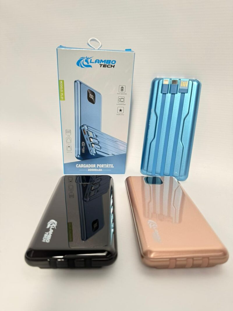 PL81 - POWERBANK CARGADOR PORTATIL 3 EN 1 LAMBO TECH PL81 20.000mah