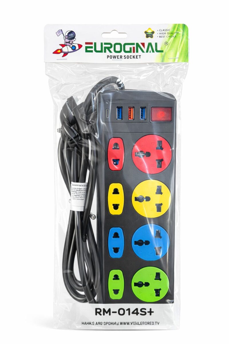 LT25AL18 - ZAPATILLA ALARGUE 8 TOMAS + 2 USB+ 1 TIPO C 2mts