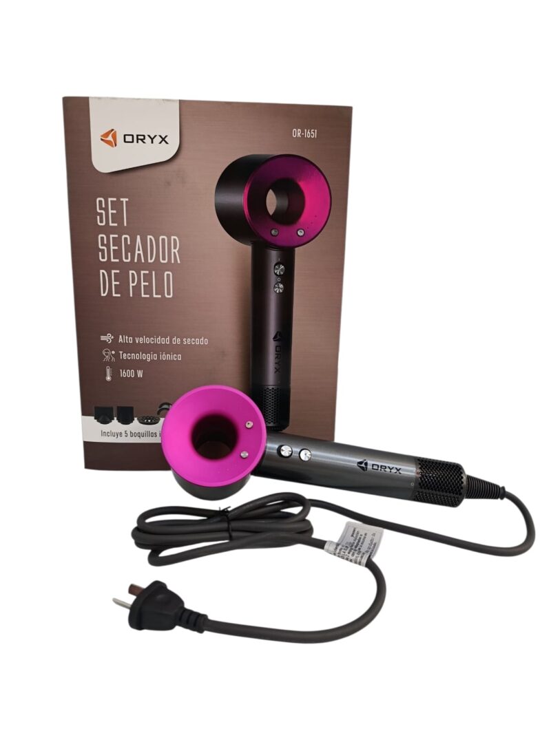 SET-SECADOR-1.jpeg OR1651 - SECADOR DE PELO ORYX CON 5 ACCESORIOS
