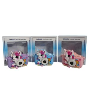 B27 - CAMARA DIGITAL INFANTIL LAMBO TECH C/FUNDA + COLGANTE RECARGABLE UNICORNIO