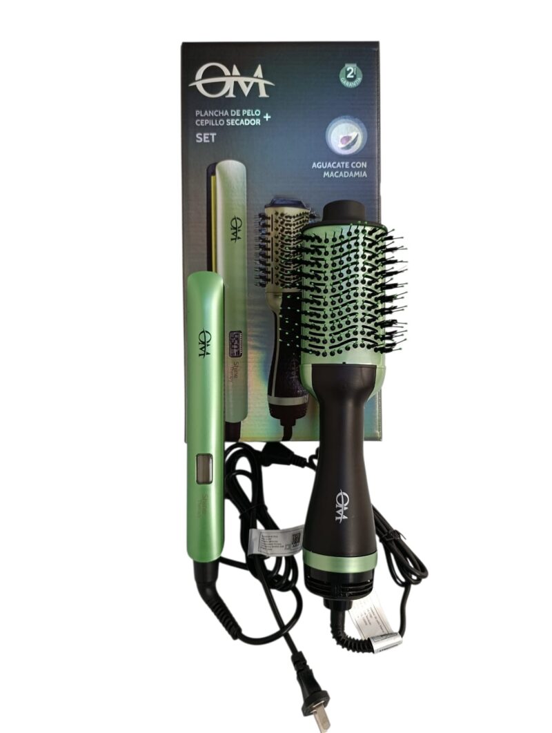 OM1780 - SET PLANCHA DE PELO + PEINE SECADOR OM