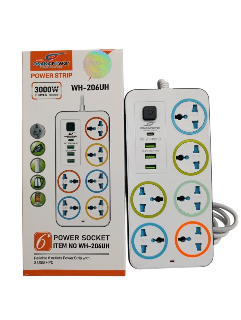 206 - ALARGUE ZAPATILLA 6 tomas + 3usb + 1 tipo c