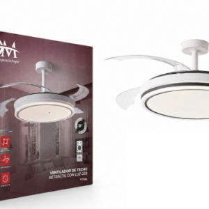 615BL - VENTILADOR DE TECHO RETRACTIL CON LUZ LED OM