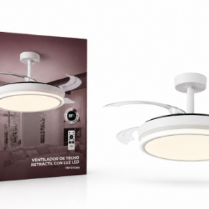 615WH - VENTILADOR DE TECHO RETRACTIL CON LUZ LED OM