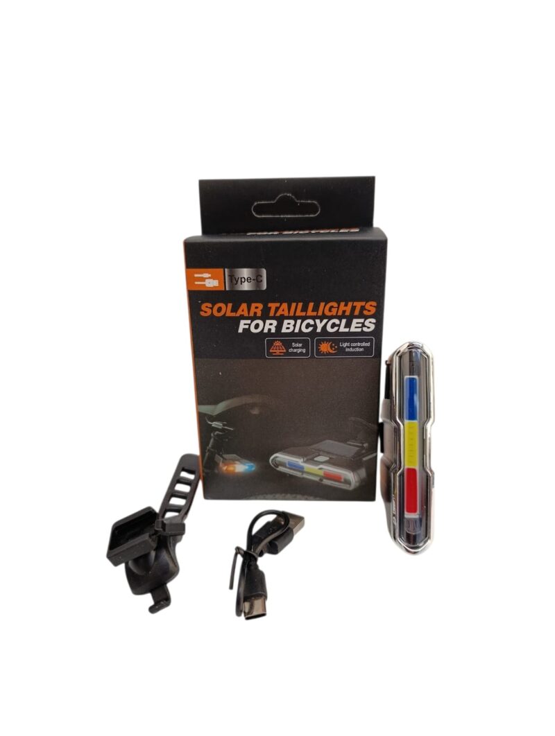 D06707 - LUZ LED SOLAR BICICLETA TRASERA RECARGABLE 3 COLORES