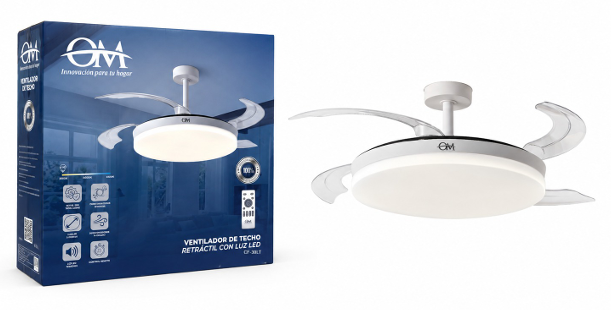 CF30LT - VENTILADOR DE TECHO RETRACTIL CON LUZ LED OM