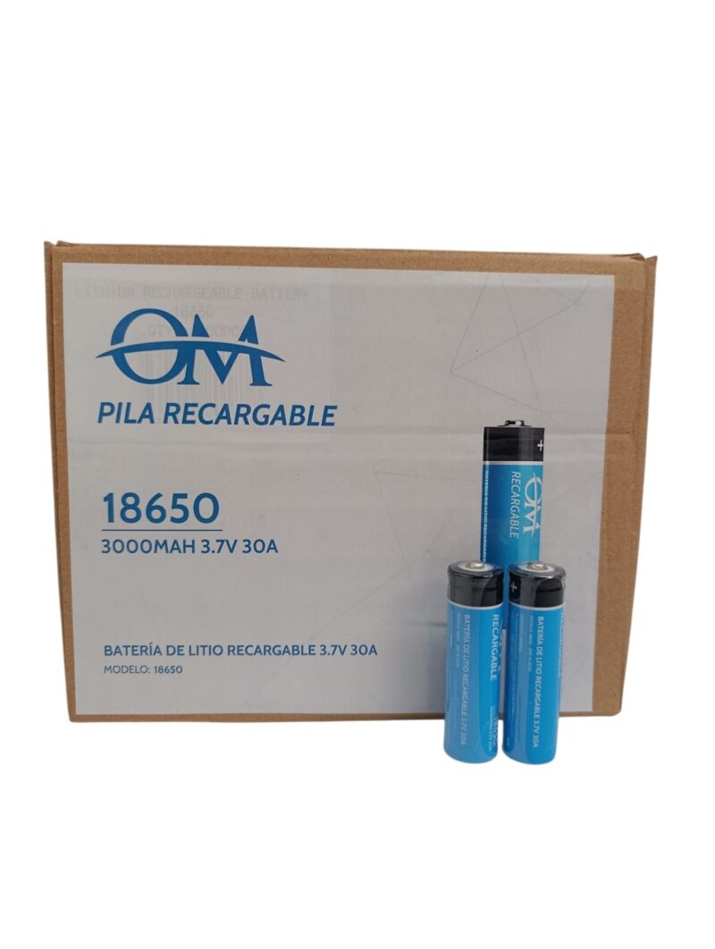 18650 - PILAS RECARGABLE OM X 100 UNIDADES
