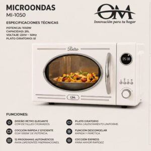 MI1050BA - MICROONDAS DIGITAL 20L BLANCO OM