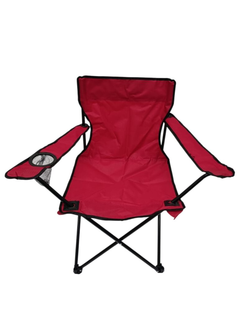 FS001RED - SILLA DE CAMPING PLEGABLE CON APOYABRAZOS ROJA