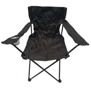FS001BLACK - SILLA DE CAMPING PLEGABLE CON APOYABRAZOS NEGRA