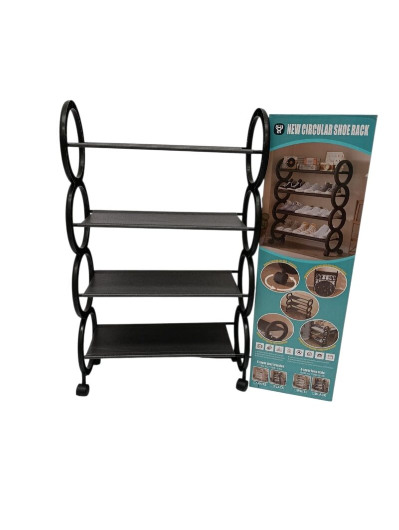 YH8819-4BN - ESTANTE PARA ZAPATOS DE 4 NIVELES NEGRO