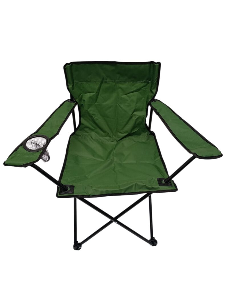 FS001GREEN - SILLA DE CAMPING PLEGABLE CON APOYABRAZOS VERDE